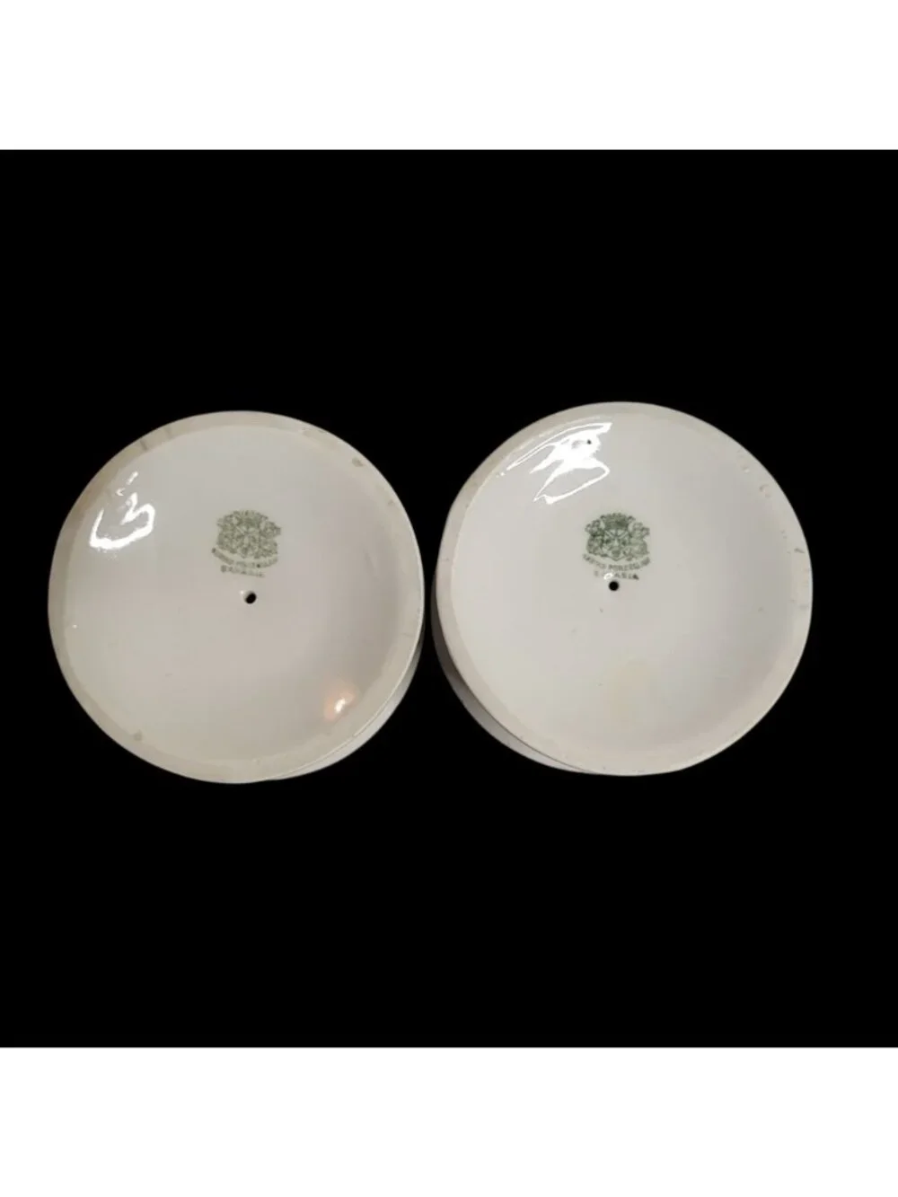 2 Vtg Gerold Porzellan Bavaria Candleholders White Porcelain Gold Trim